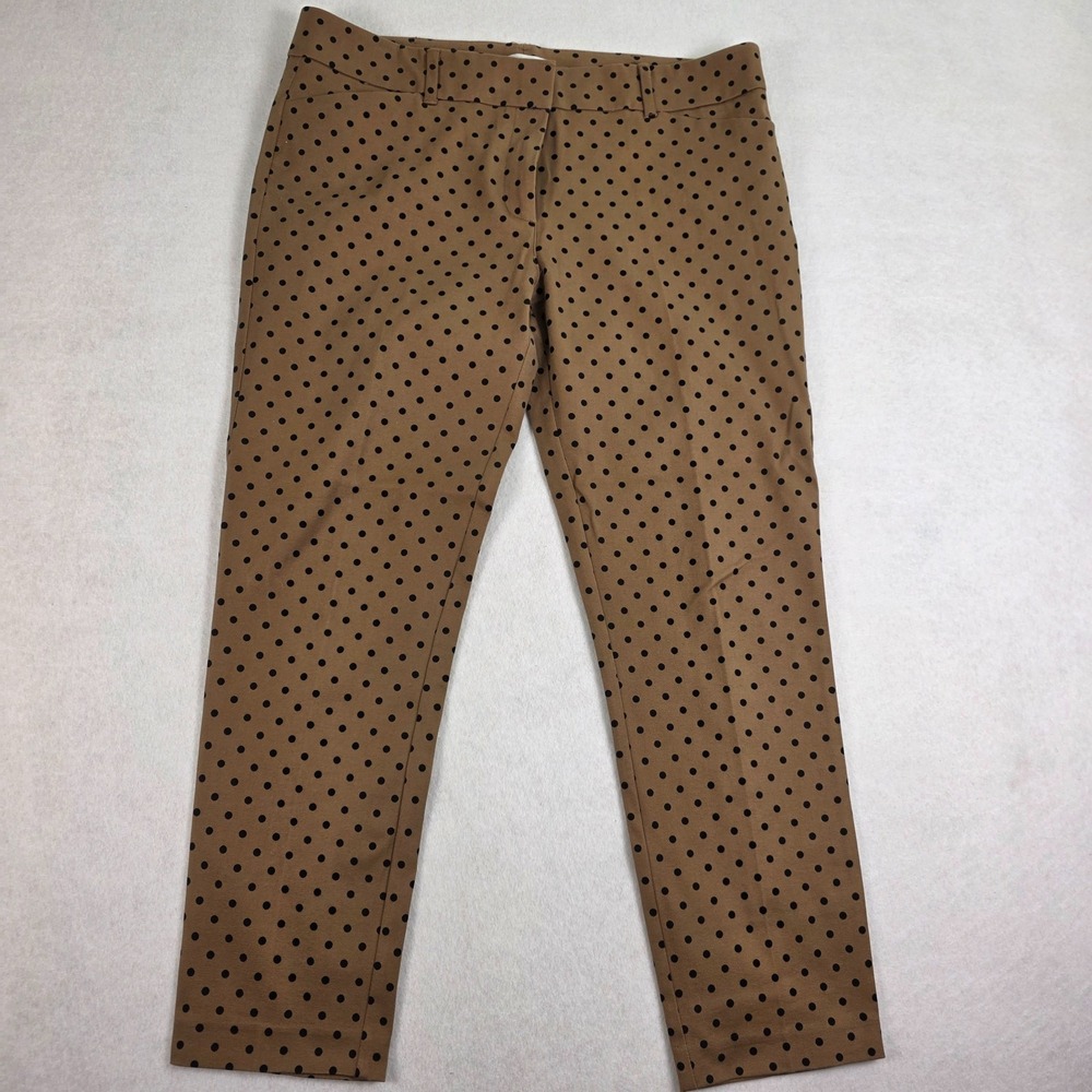 New York & Company Size 14 Stretch‎ Polka Dot Pants Brown  Black